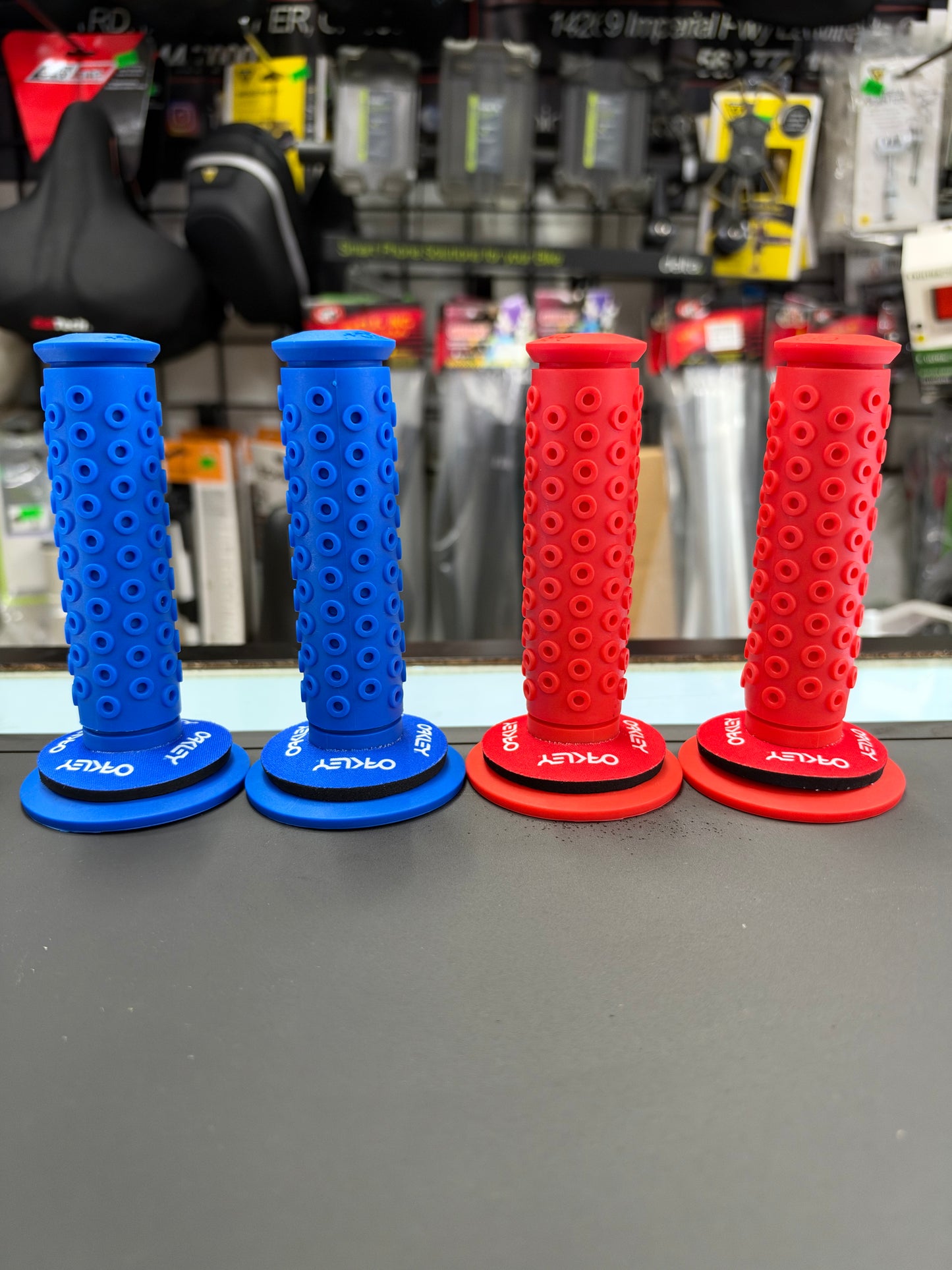 Frank’s Bicycles REPOP B1-B Grips (FULL COLOR COMBO) + Oakley Donuts