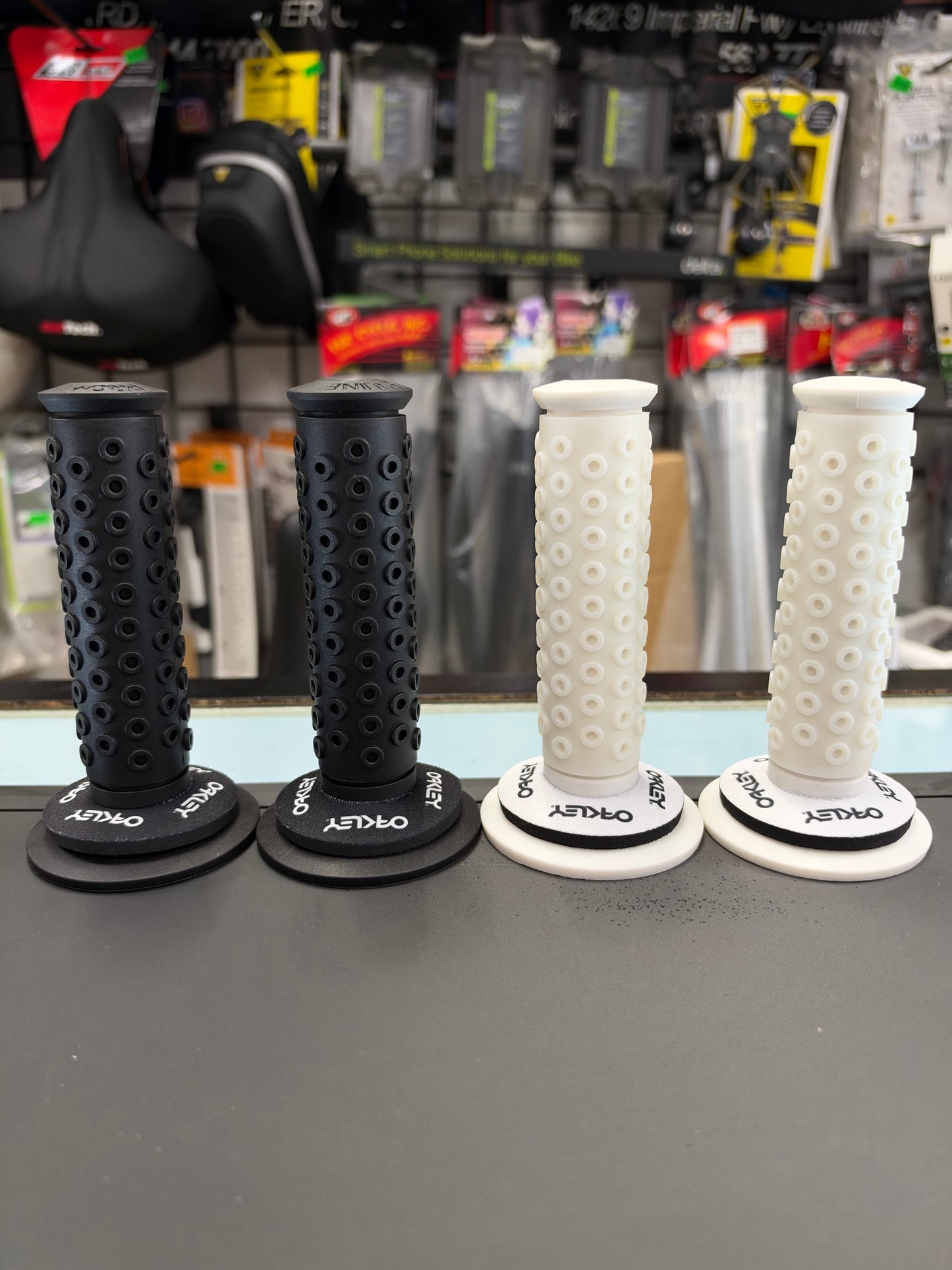Frank’s Bicycles REPOP B1-B Grips (FULL COLOR COMBO) + Oakley Donuts