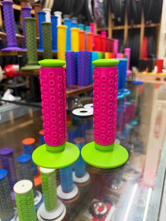 Frank’s Bicycles REPOP B1-B Grips LIME GREEN/HOT PINK